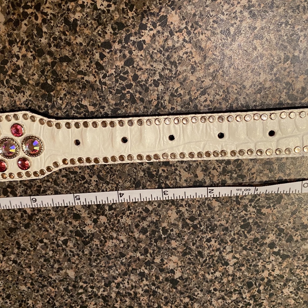 Woof Wear 16" Leather Dog Collar Swaroski Crystals - Picture 9 of 11